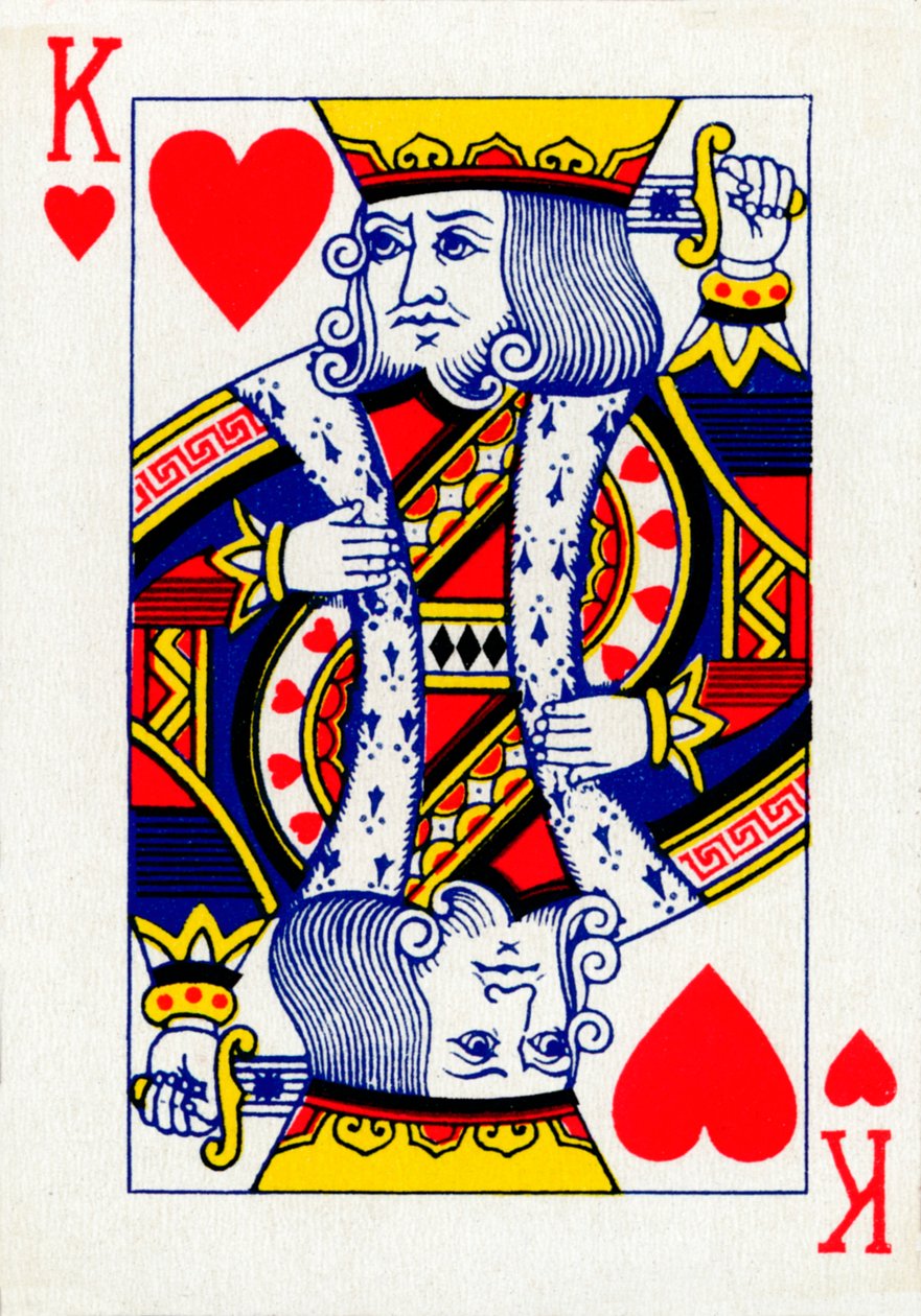 Rei dos Copas de um baralho da Goodall & Son Ltd. jogando cartas, c1940 de Unbekannt