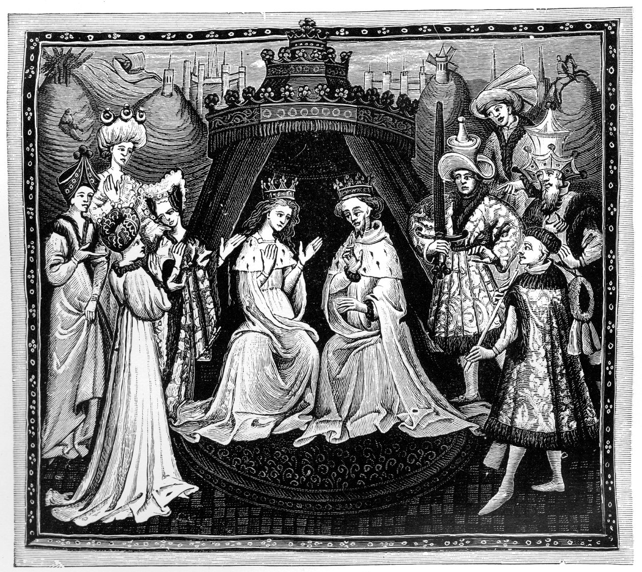 Rei, rainha e corte, c1450, 1910 de Unbekannt
