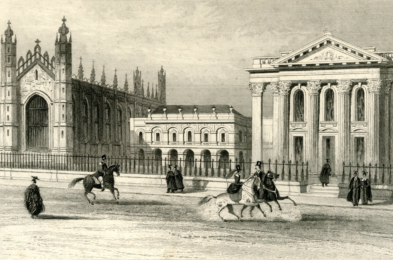 Kings College Chapel, Biblioteca da Universidade e Senado House, Cambridge, c1835. de Unbekannt