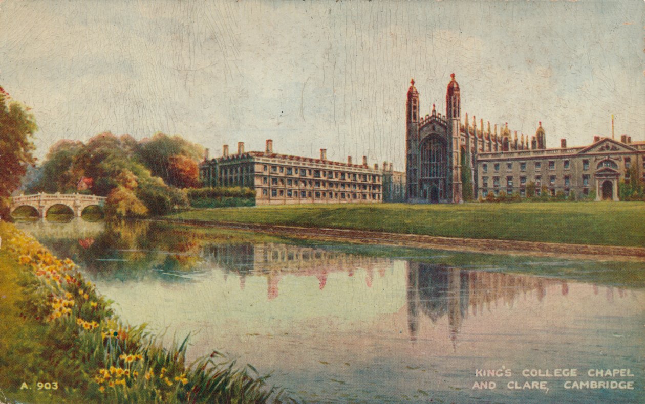 Kings College Chapel e Clare College, Cambridge, c1935 de Unbekannt