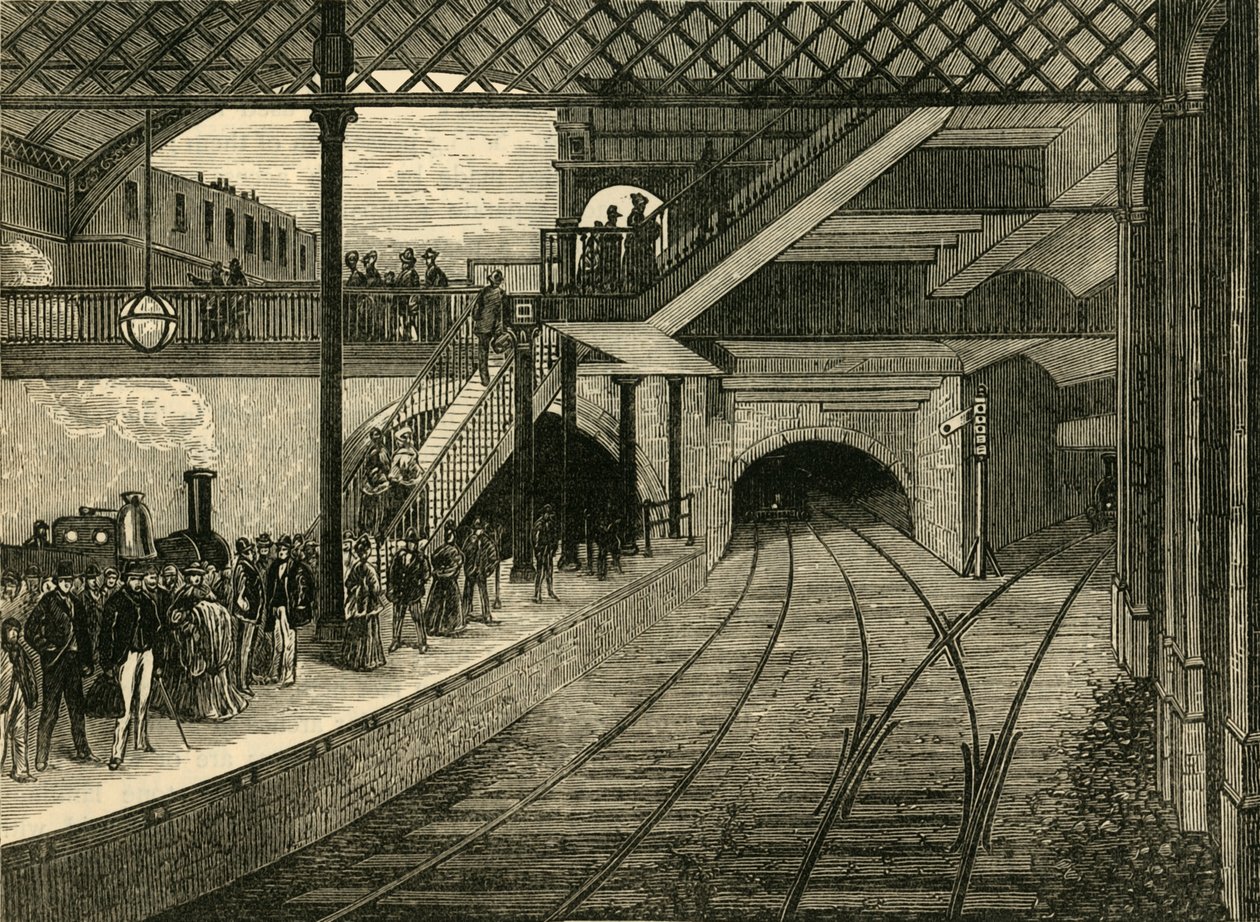 Estação de Metro Kings Cross em 1868, c1876. de Unbekannt