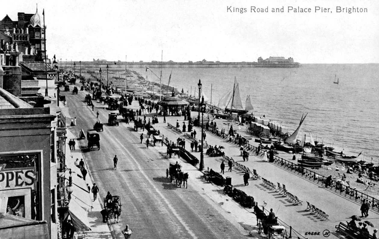 Kings Road e o Palace Pier, Brighton, Sussex, início do século XX de Unbekannt