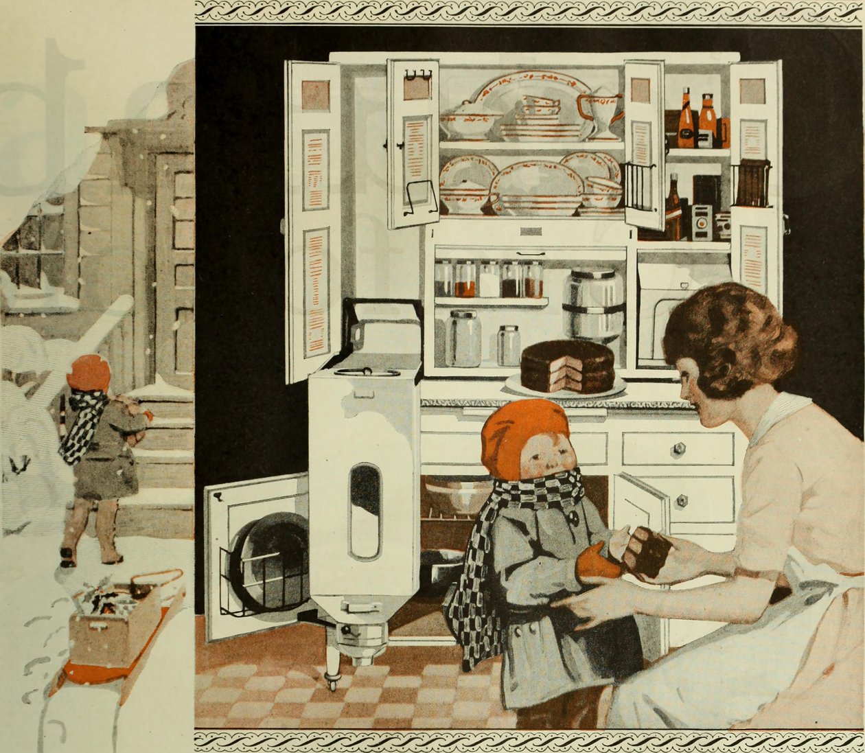 Publicidade na cozinha do The Saturday Evening Post, cerca de 1920-1925. de Unbekannt