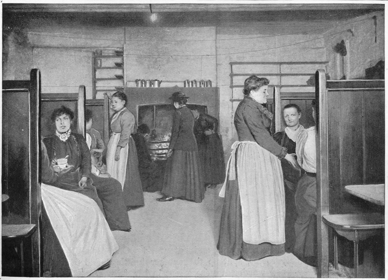 Cozinha em uma casa para mulheres solteiras, Spitalfields, Londres, c1903 1903 de Unbekannt