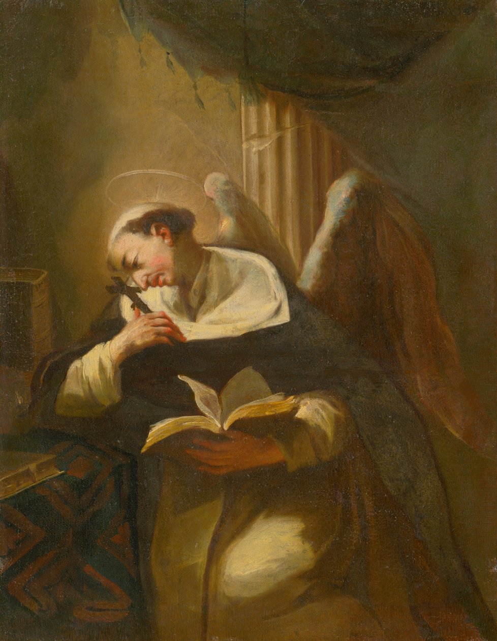 Santo ajoelhado meditando de Unbekannt