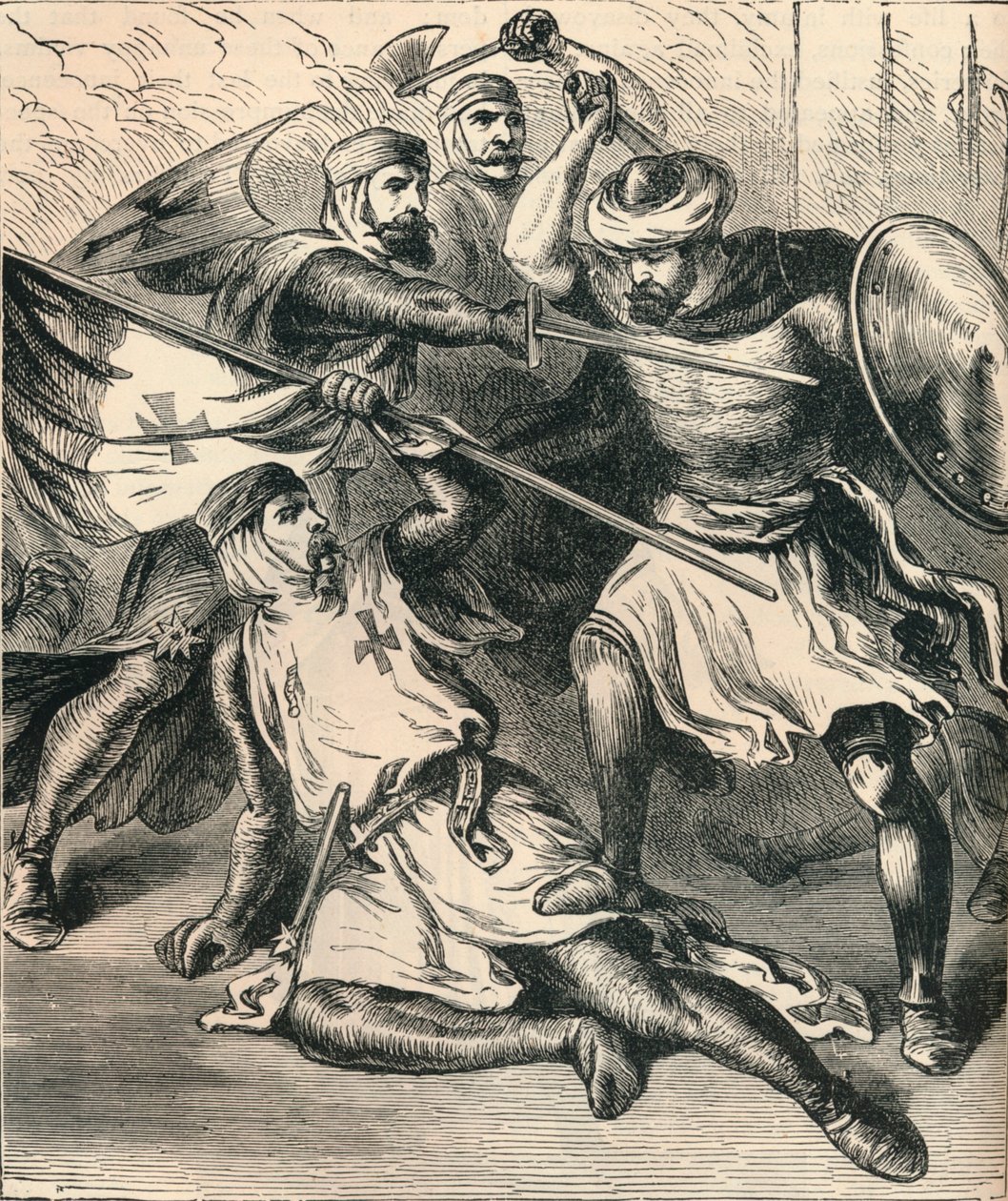 Cavaleiros Templários no Campo de Batalha, c1910 de Unbekannt
