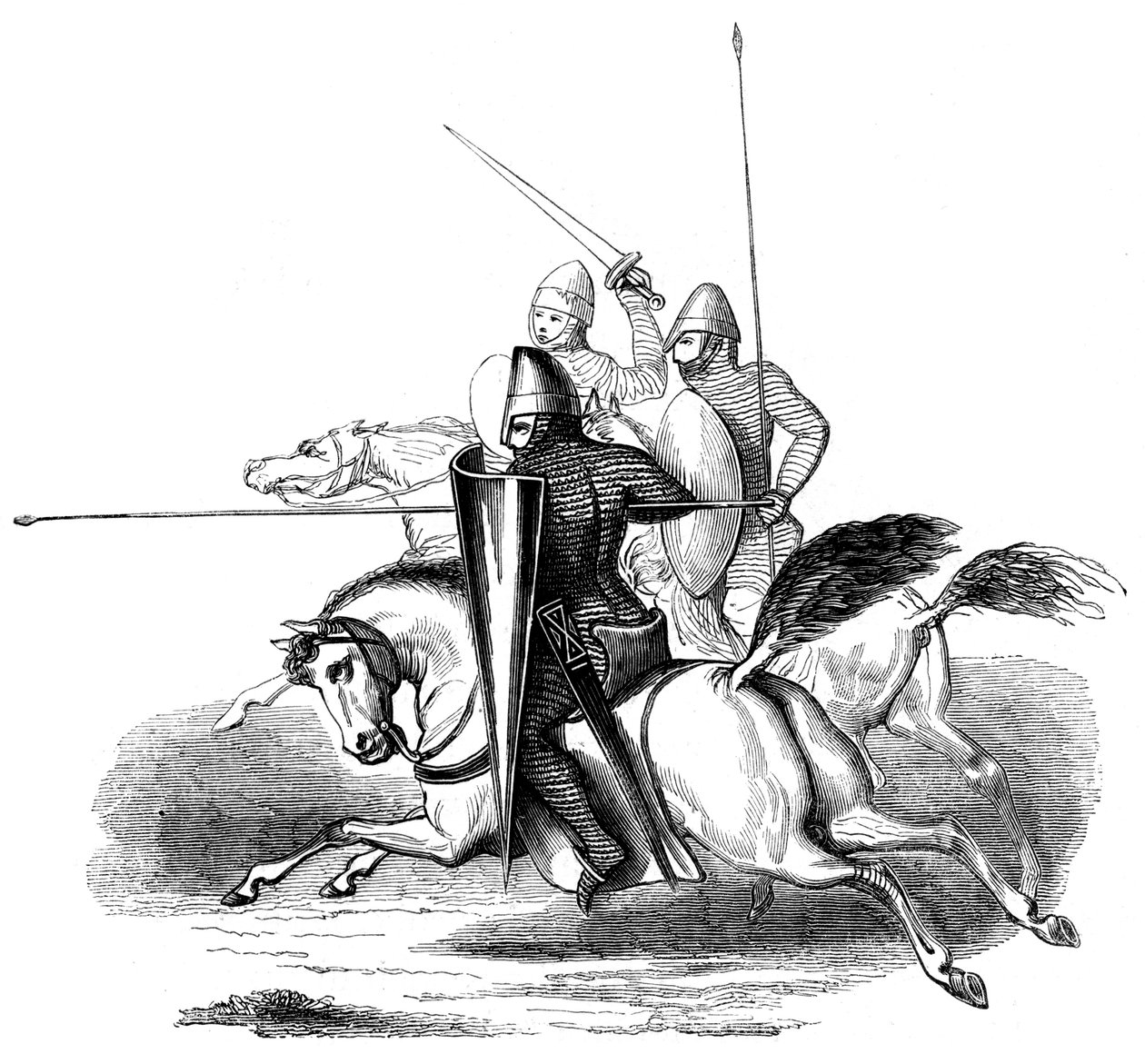 Cavaleiros do rei Luís VI da França, século c14th 1849 de Unbekannt