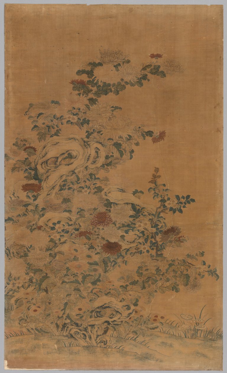 Painel de Ko Ssu: Rochas e crisântemos, de 1700 a 1800. de Unbekannt
