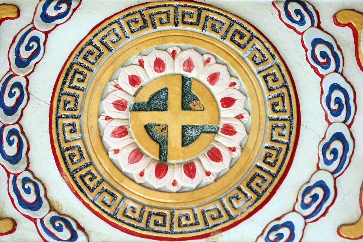 Kong Meng San Phor Kark See Monastery. Símbolo budista : svastiska, 20160819, Singapura, Singapura de Unbekannt