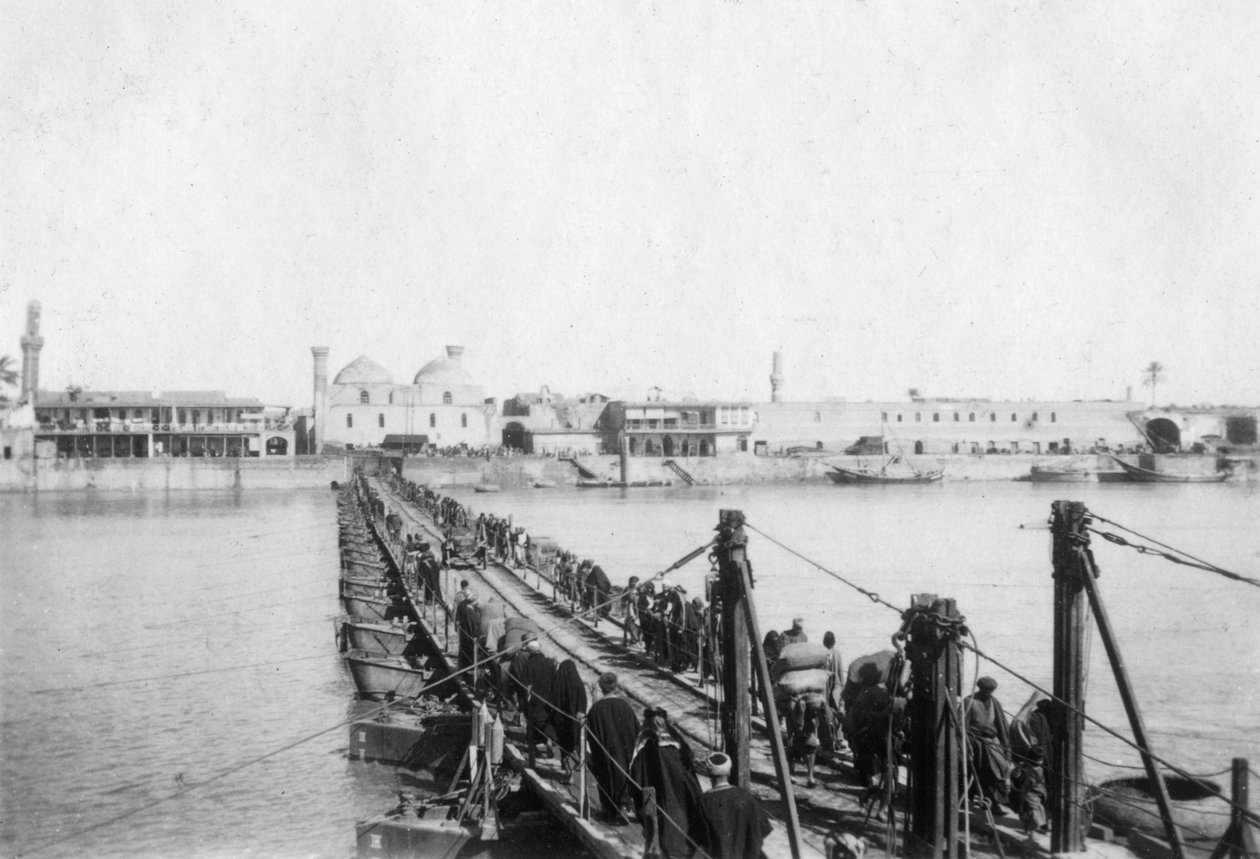 Ponte de barco de Kotah, Bagdá, Iraque, 1917-1919 de Unbekannt