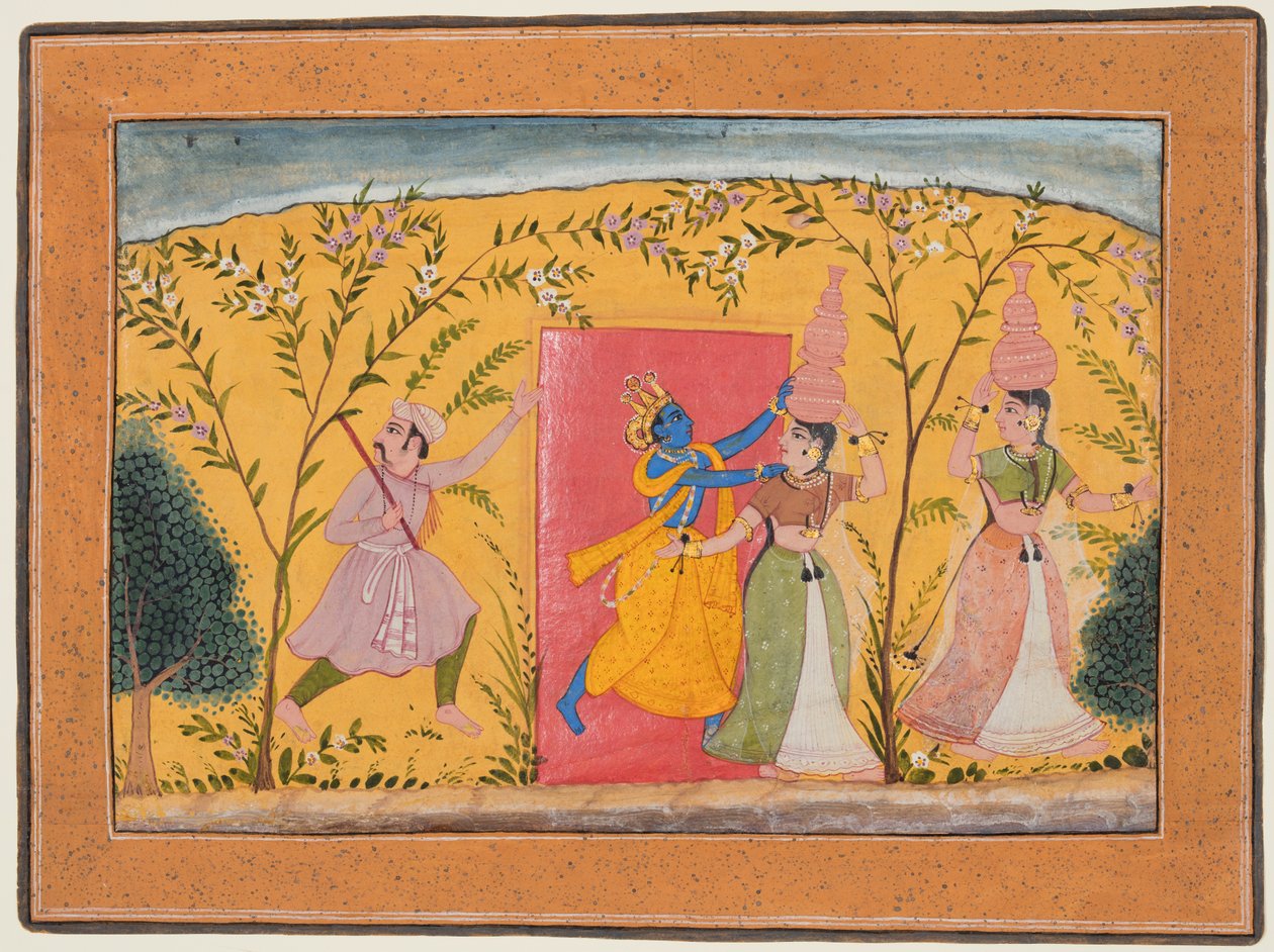 Krishna cobra um preço das Milkmaids, de um Bhagavata Purana, c. 1600 de Unbekannt