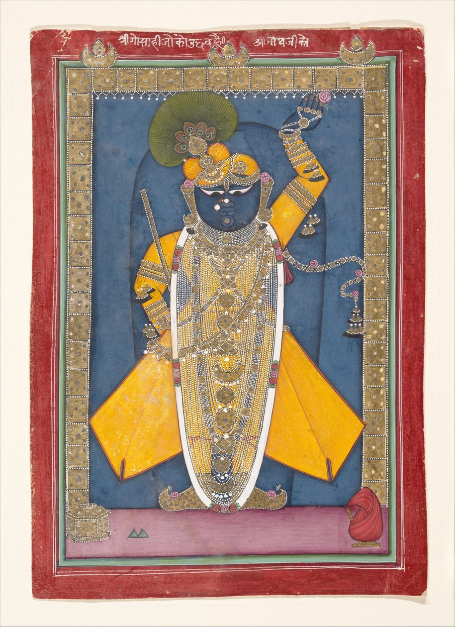 Krishna na forma de Shri Nathji, ca. 1840 de Unbekannt