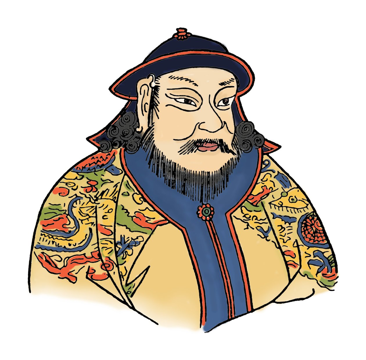 Kublai Khan 1215-1294 do Império Mongol e fundador da Dinastia Yuan, 1912 de Unbekannt