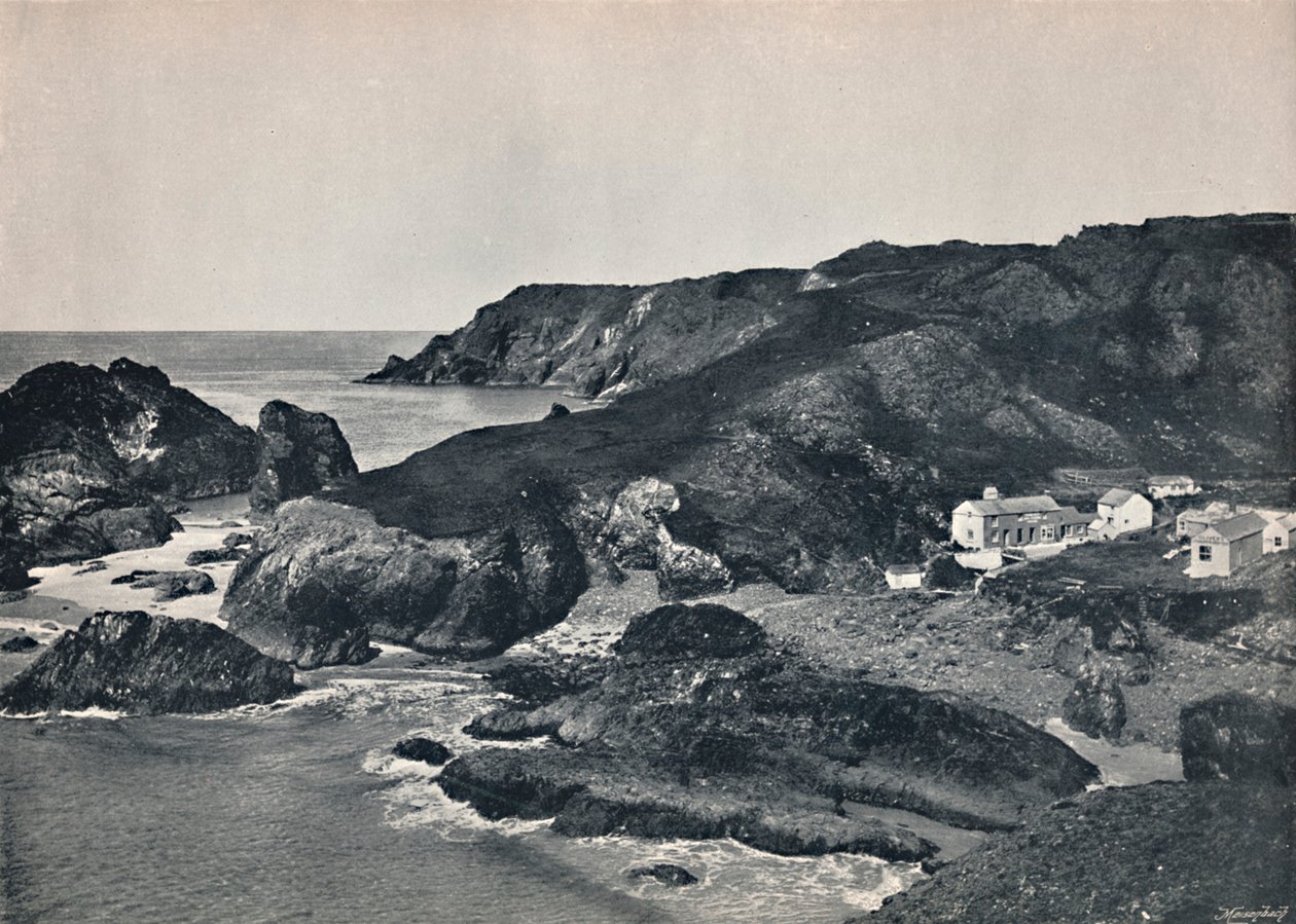 Enseada de Kynance - a enseada e a vila, 1895 de Unbekannt