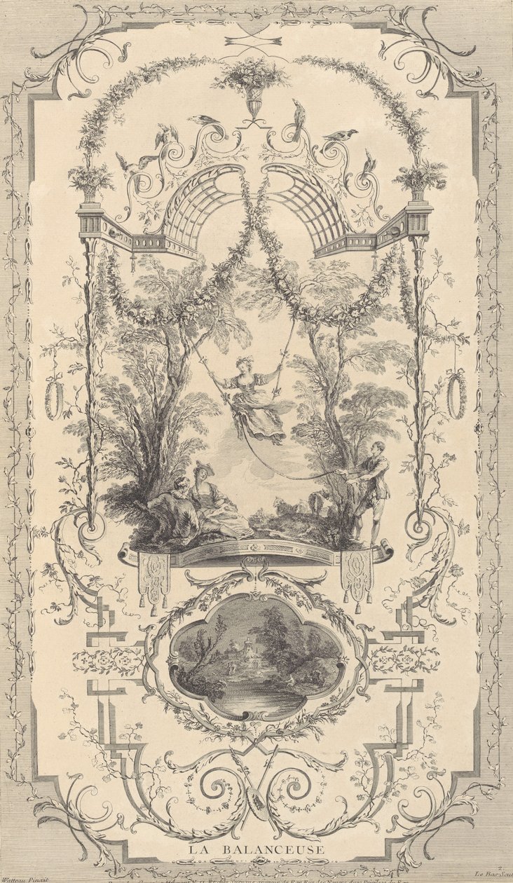 A Obra de Antoine Watteau Pintor do Rei em sua Academia Real de Pintura e Escultura..., ca. 1740. de Unbekannt