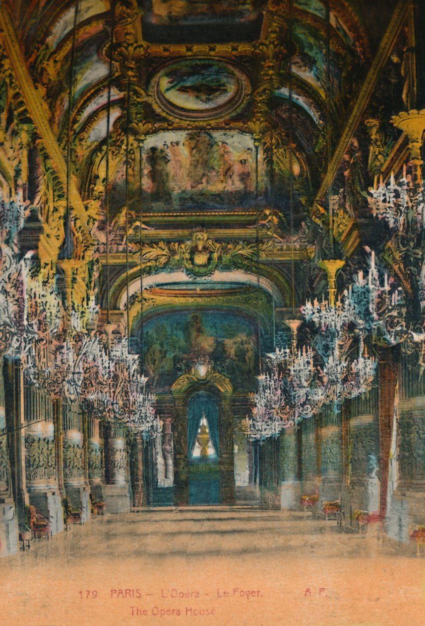 LOpéra Garnier - o foyer, Paris, c1920 de Unbekannt