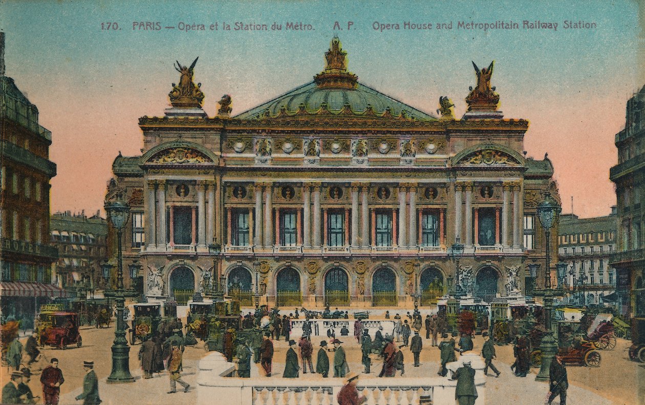 LOpéra e estação de metrô, Paris, c1920 de Unbekannt