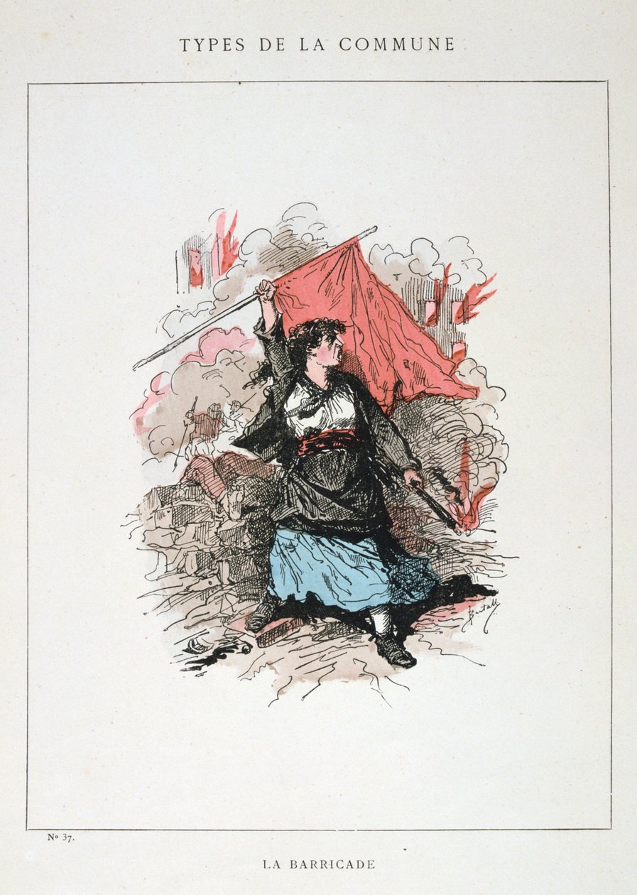 La Barricade, Comuna de Paris, 1871 de Unbekannt