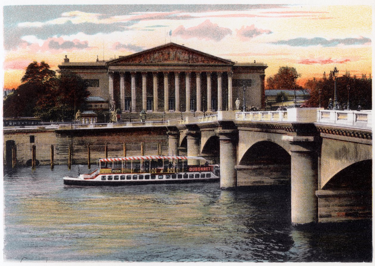 A Câmara dos Deputados e a Ponte do Concorde, Paris, c1900 de Unbekannt
