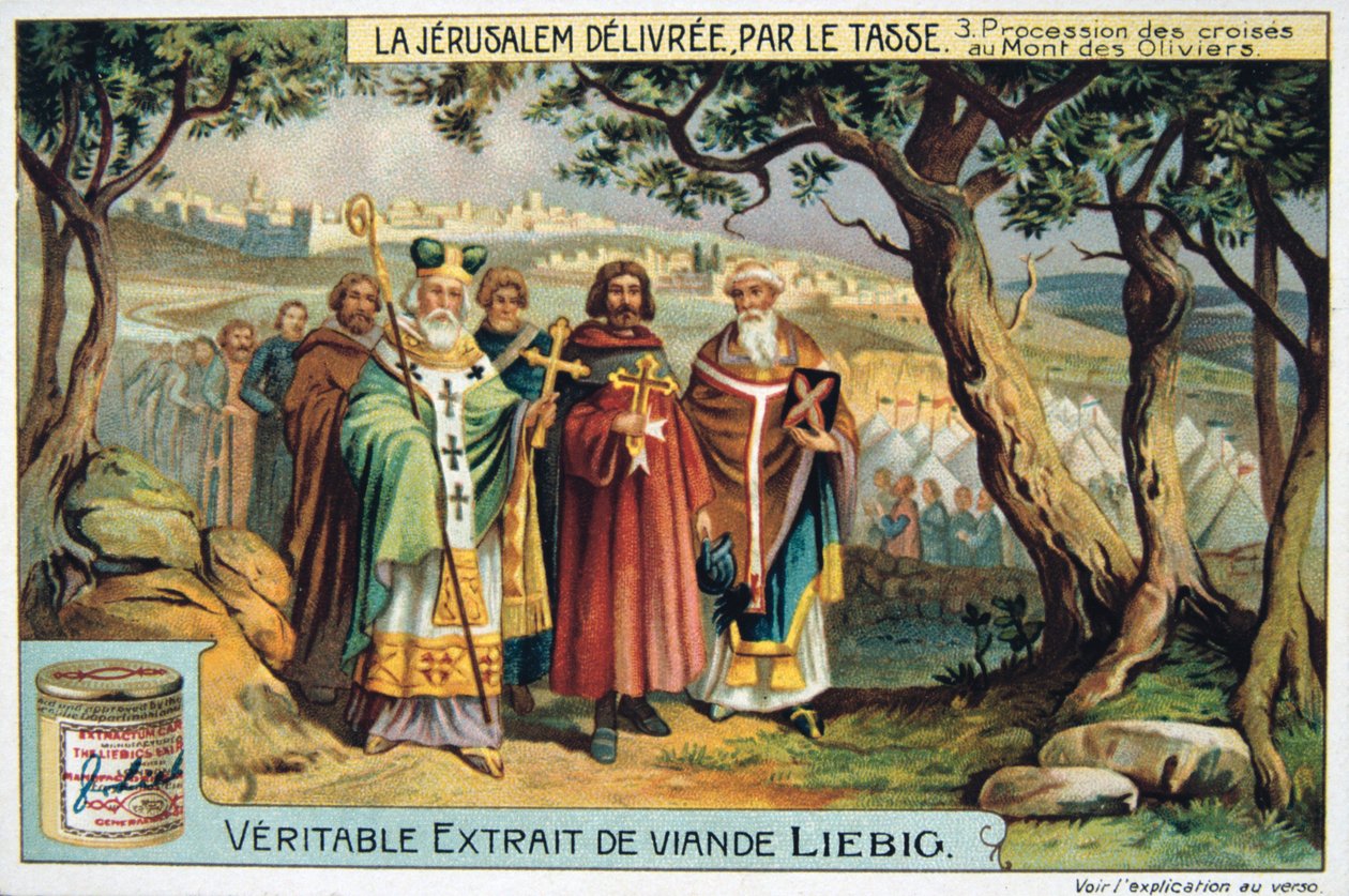 La Jerusalem deliveree par le Tasse, Procissão de cruzes para o Monte Olive. século 19 de Unbekannt