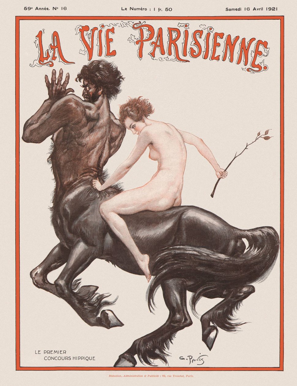 Capa da revista La Vie Parisienne, 1921 de Unbekannt