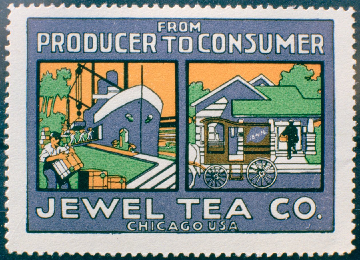 Rótulo publicitário da Jewel Tea Co de Chicago, EUA de Unbekannt