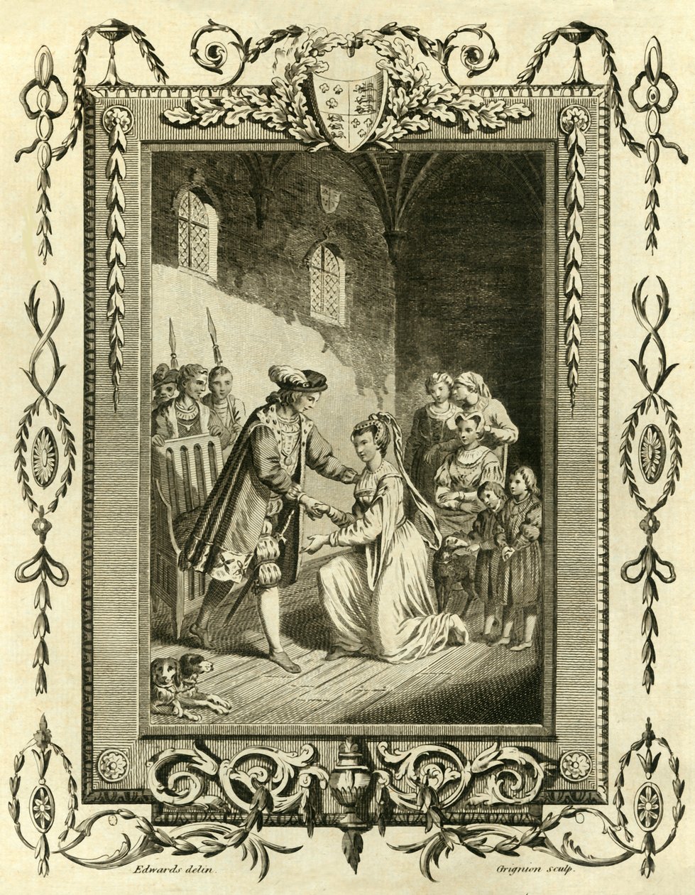 Lady Elizabeth Grey pedindo a Edward IV Para restaurar suas terras, 1461, 1783. de Unbekannt
