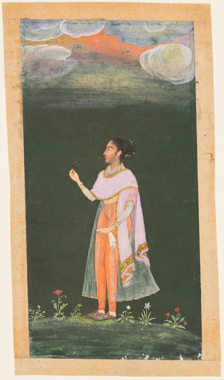 Senhora segurando uma flor, c. 1670s-80s. de Unbekannt