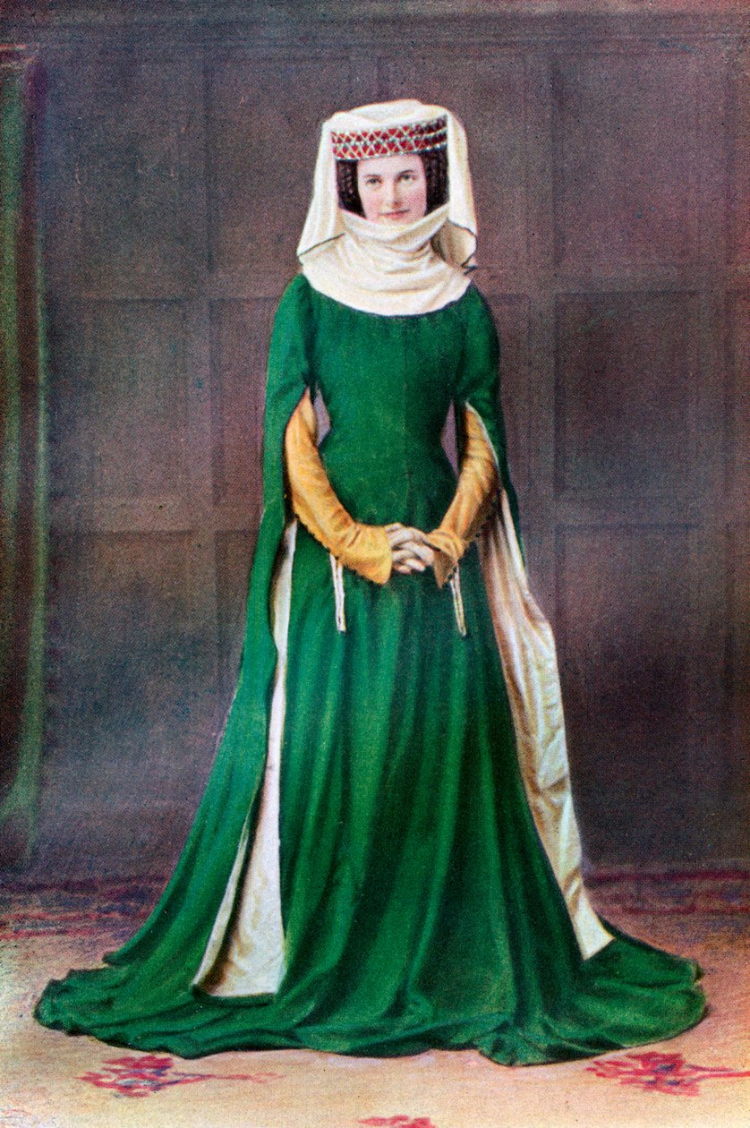 Vestido de Ladys, século XIV, 1910 de Unbekannt