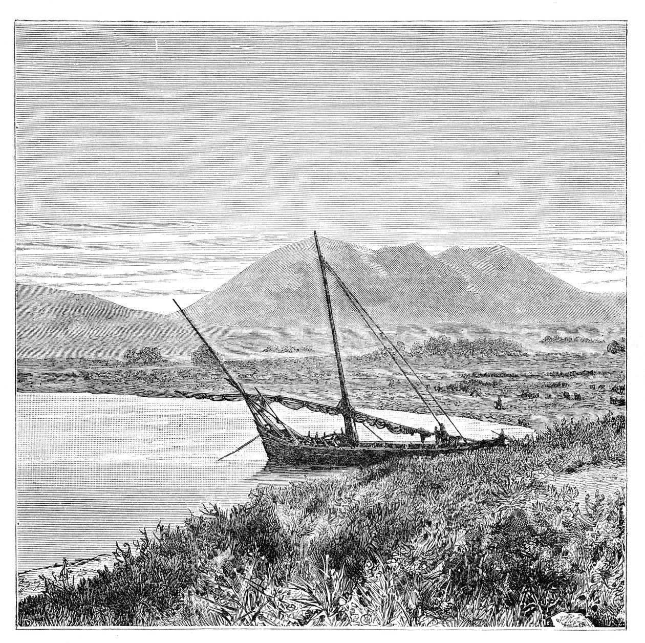 Lago Van, Baía de Tadwan e Monte Nimrud, Turquia, 1895 de Unbekannt