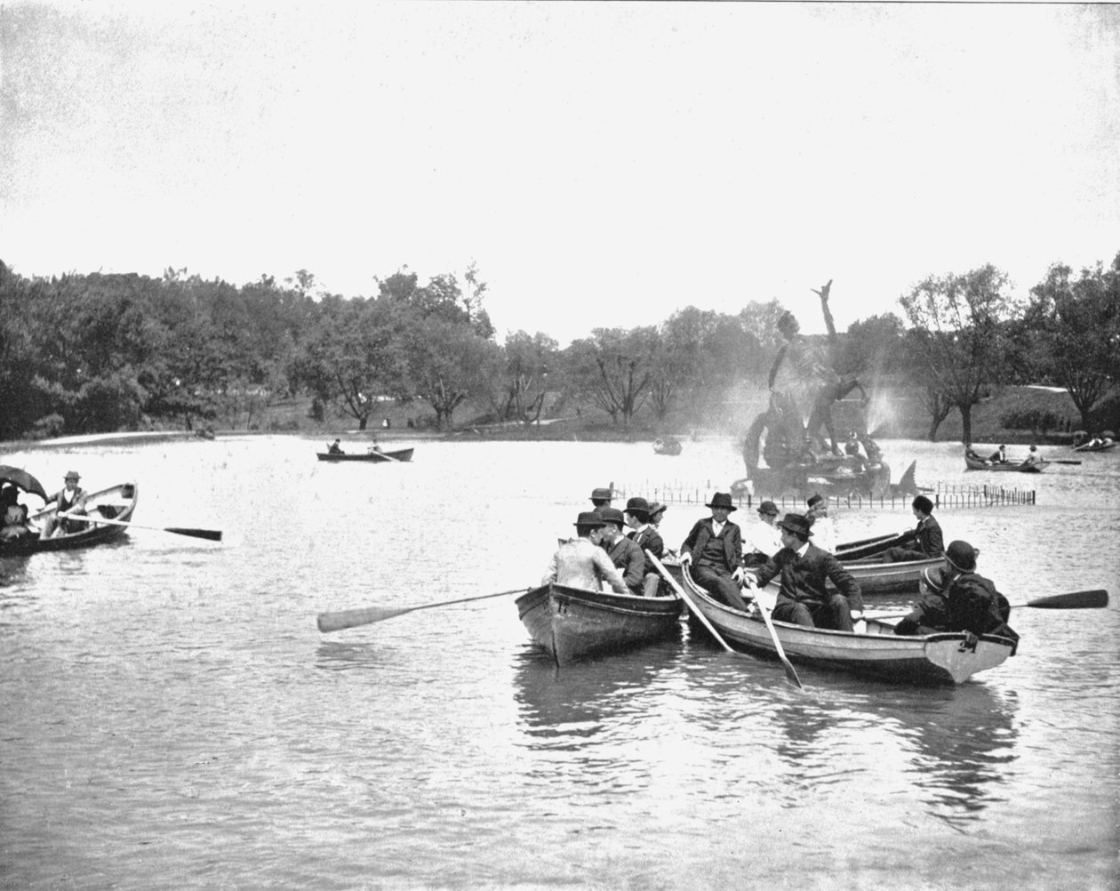 Lago em Wade Park, Cleveland, Ohio, EUA, c1900. de Unbekannt