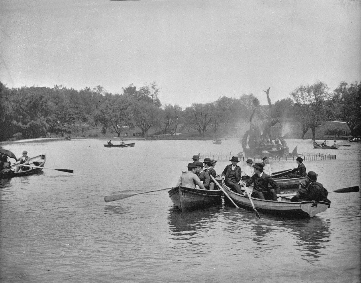 Lago em Wade Park, Cleveland, Ohio, c1897. de Unbekannt