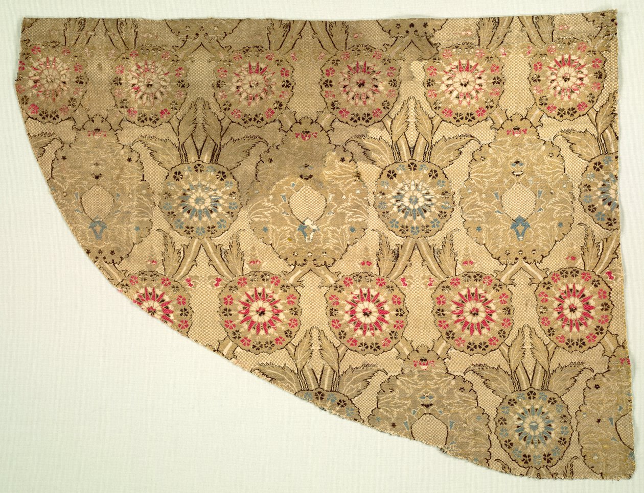 Lampas com padrão floral ogival duplo em terreno quadriculado, 1550-1575. de Unbekannt