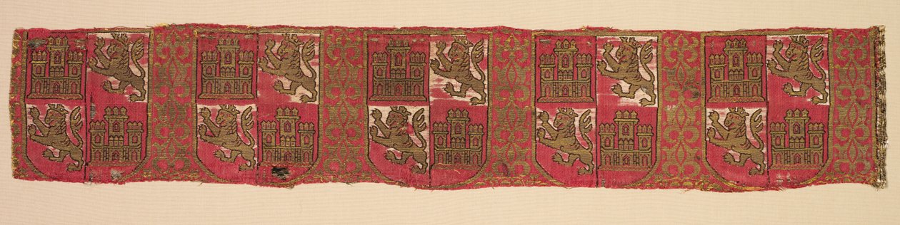 Lampas com heráldica de Castela e Leão, de um manto cristão real, 1200-1325. de Unbekannt