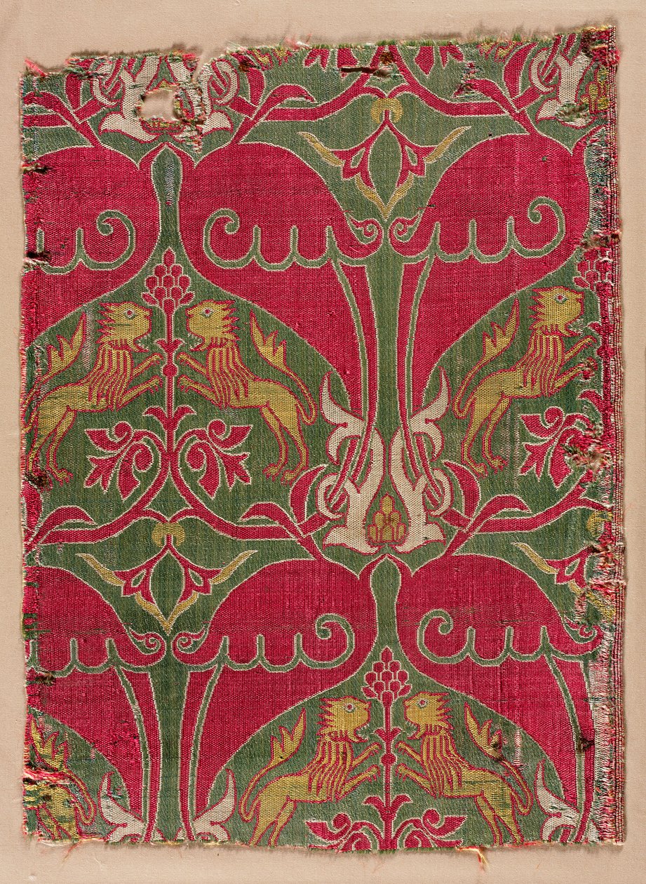 Lampas com leões galopantes, palmeiras e escudos, 1400s. de Unbekannt