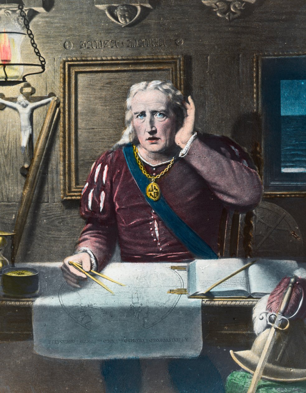 Terra! Terra! Land !, Columbus chegando na América, 1492 no final do século XIX ou início do século XX de Unbekannt