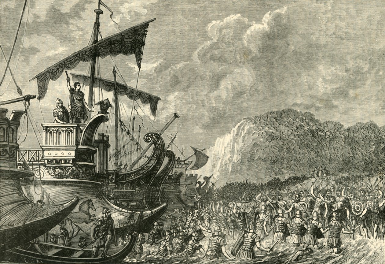 Desembarque de Júlio César na Grã-Bretanha, 1890. de Unbekannt