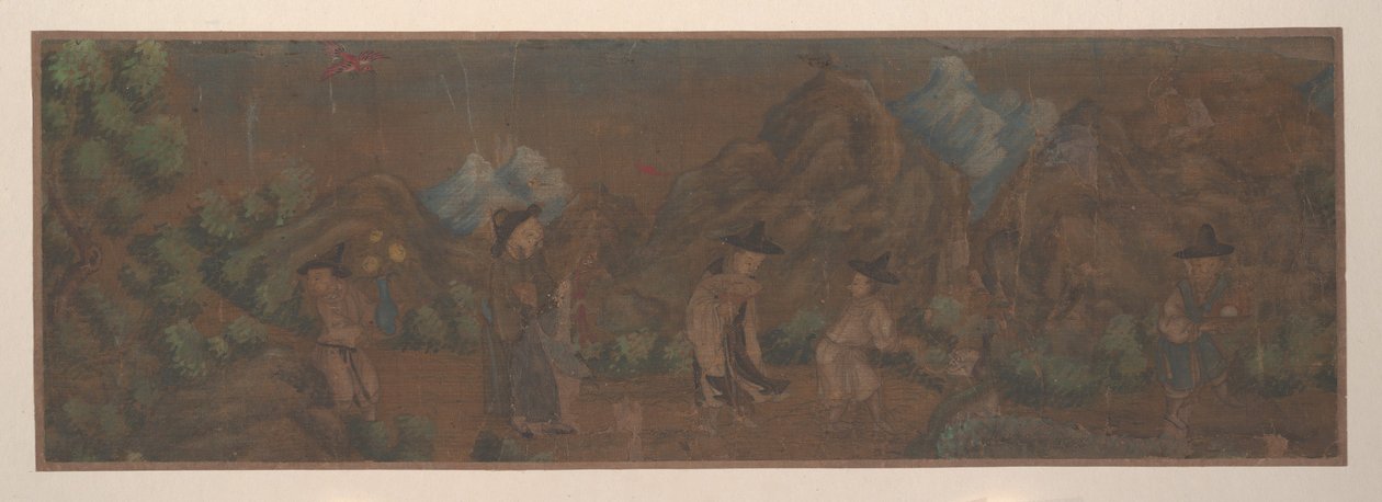 Pintura de paisagem de figura em cenário de floresta. de Unbekannt