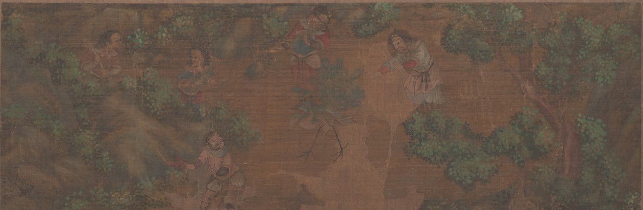 Pintura de paisagem de figura em cenário de floresta. de Unbekannt