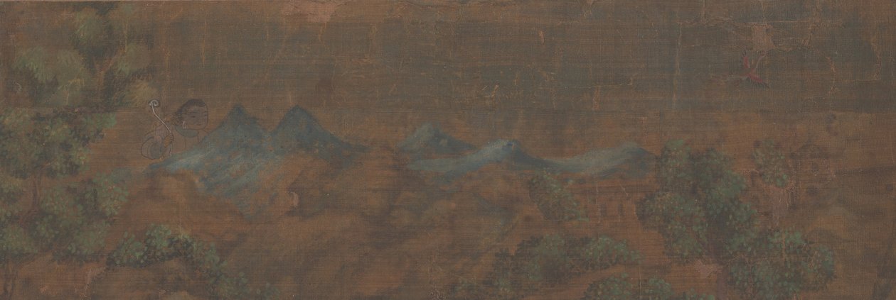 Pintura de paisagem de figura em cenário de floresta. de Unbekannt