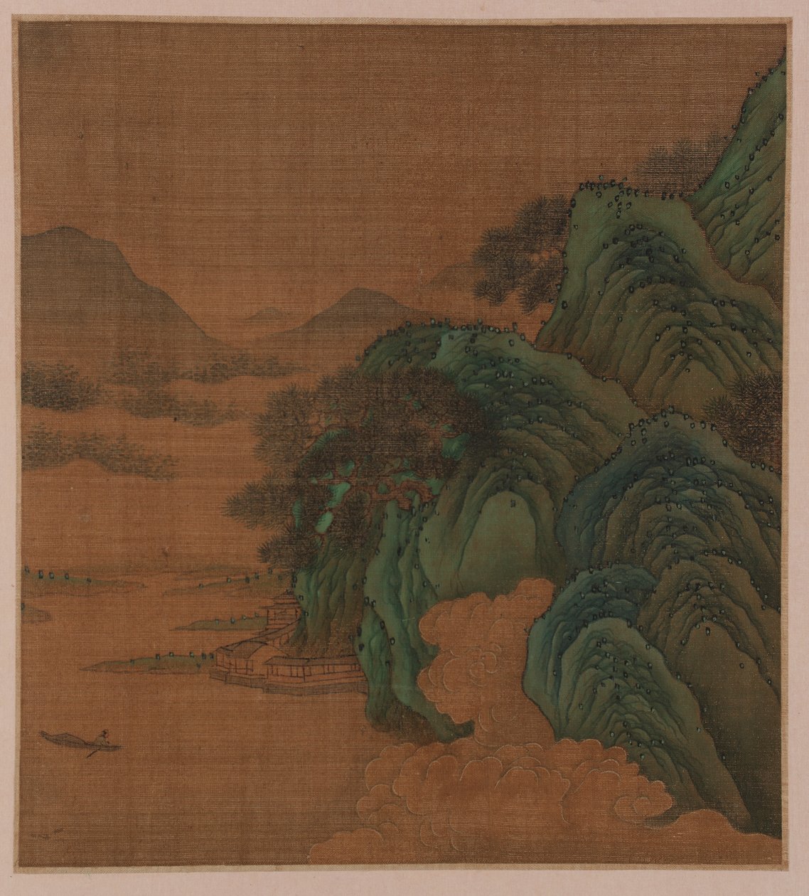 Paisagem: colinas, vale e riacho, possivelmente dinastia Ming, 1368-1644. de Unbekannt