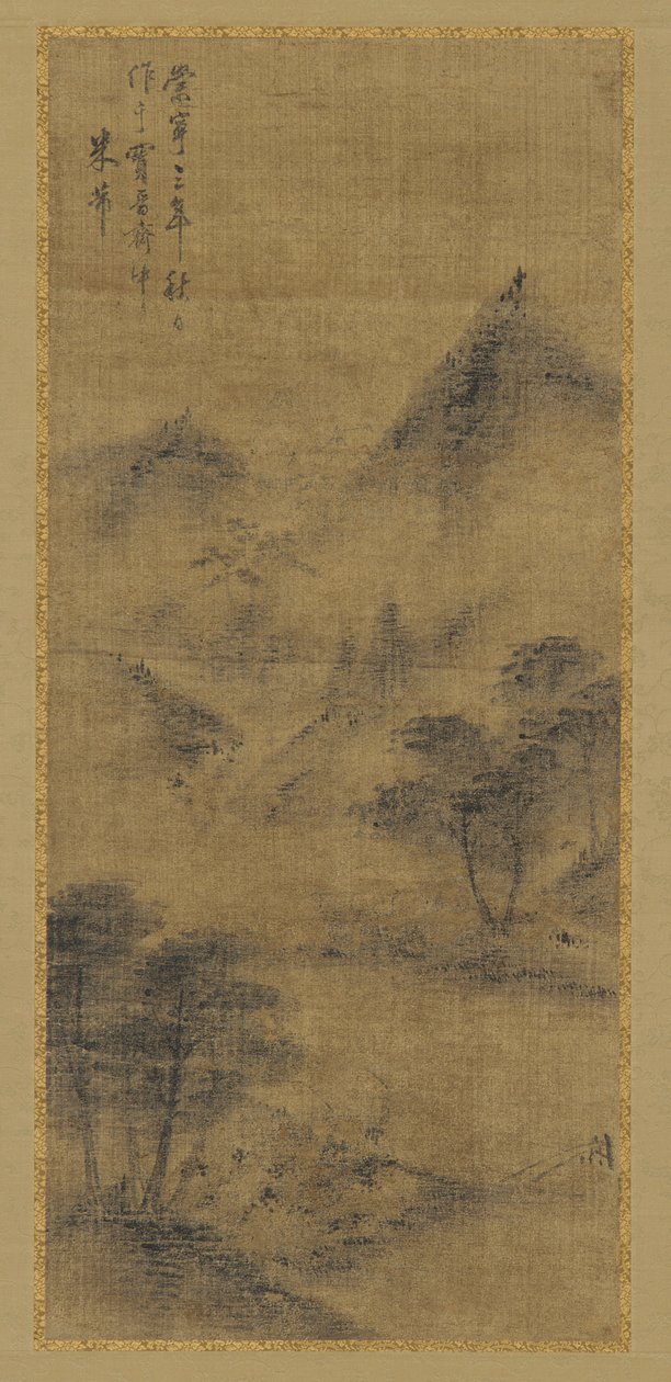 Paisagem: picos de montanha e riacho, dinastia Ming, 1368-1644. de Unbekannt