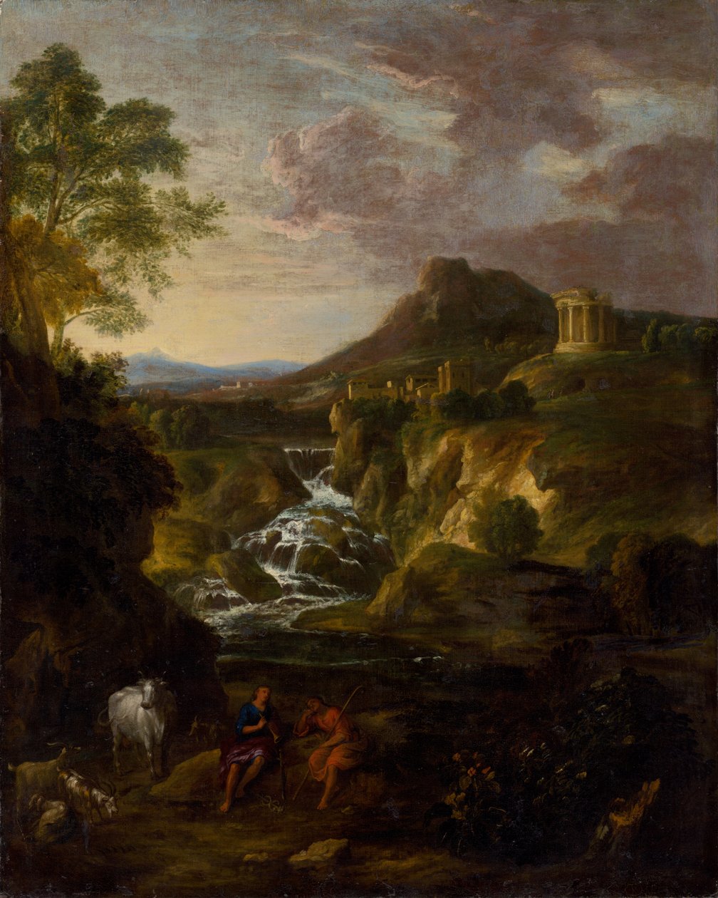 Paisagem com as cascatas de Tivoli de Unbekannt