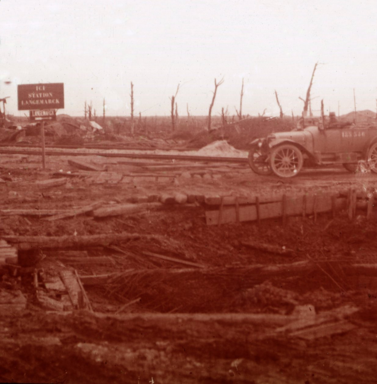 Estação de Langemarck, Flandres, Bélgica, c1914-c1918 de Unbekannt