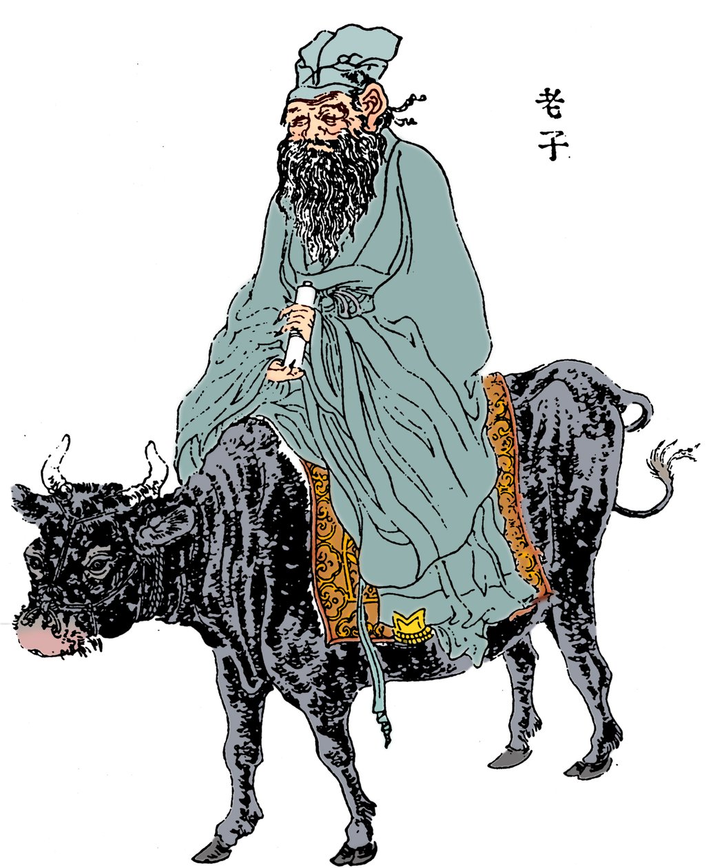 Lao-Tzu, filósofo chinês antigo e inspiração do taoísmo, final do século XIX de Unbekannt
