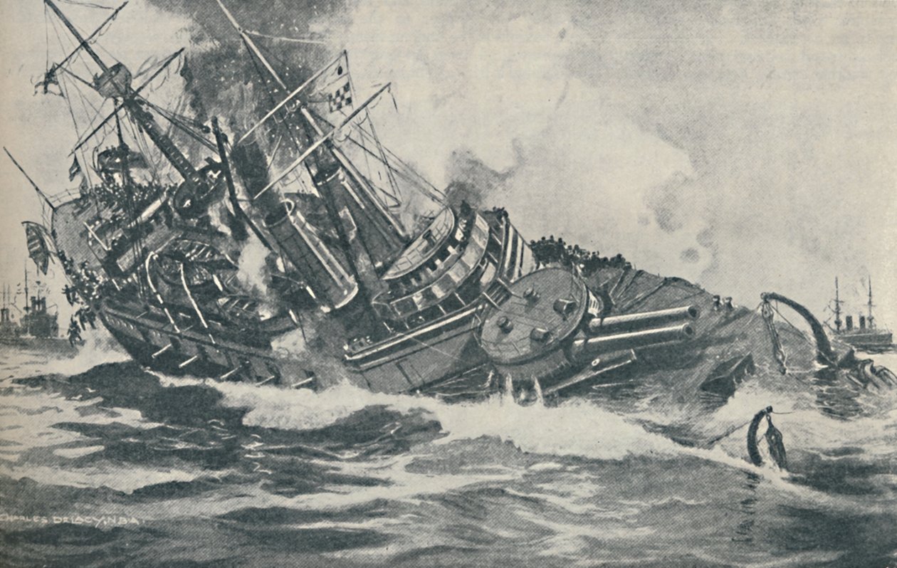 Últimos momentos do navio de guerra afundando HMS Victoria, 1893, 1937 de Unbekannt