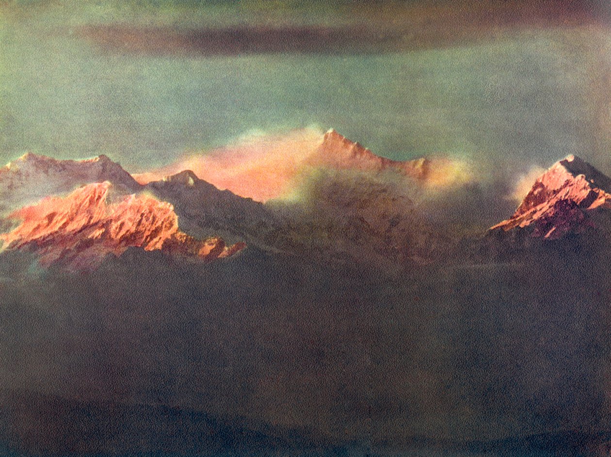 Últimos raios de luz em Kinchenjunga, c1910 de Unbekannt