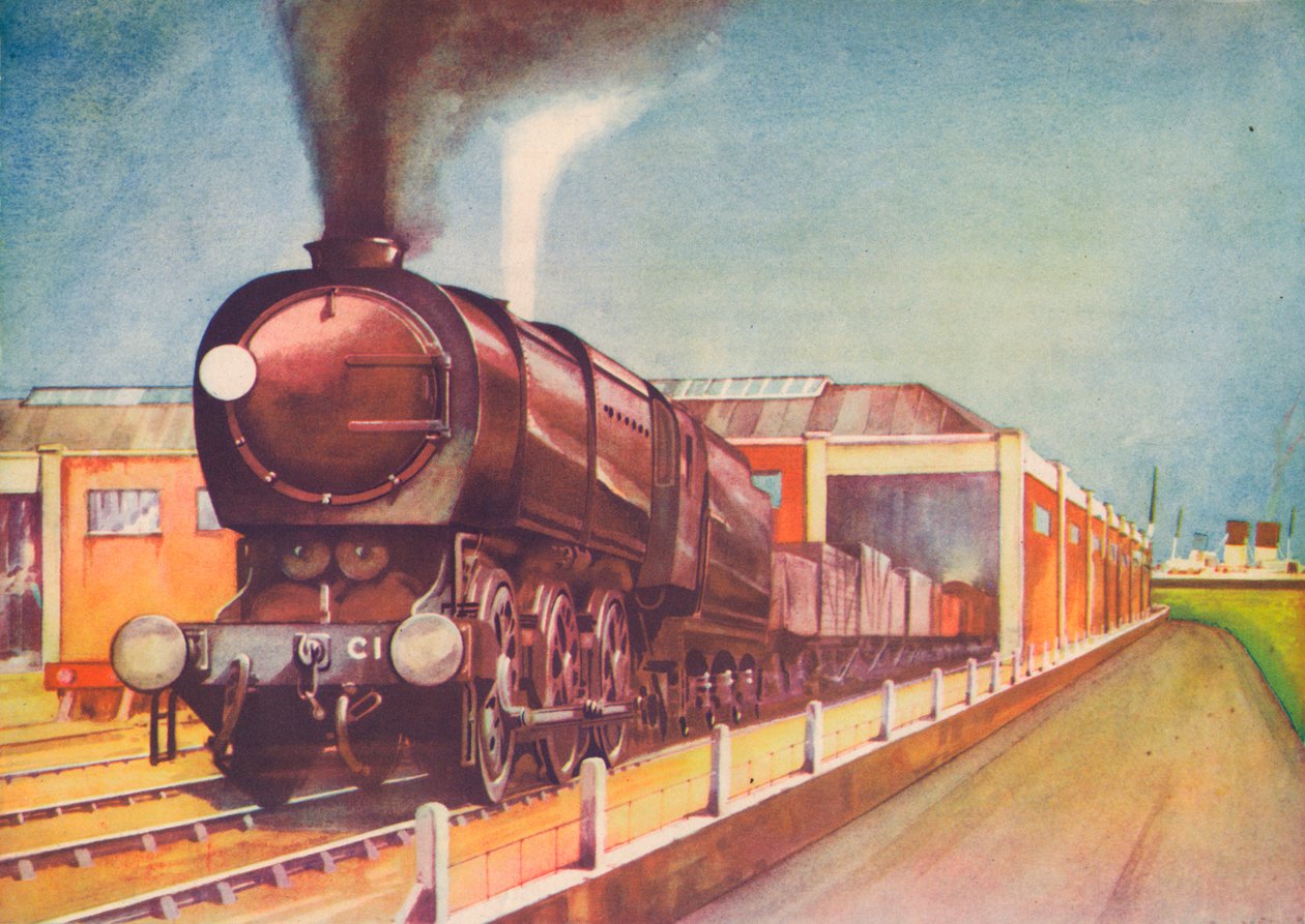 Mais recente Austerity Freight Engine, SR, em Southampton Docks, 1940 de Unbekannt