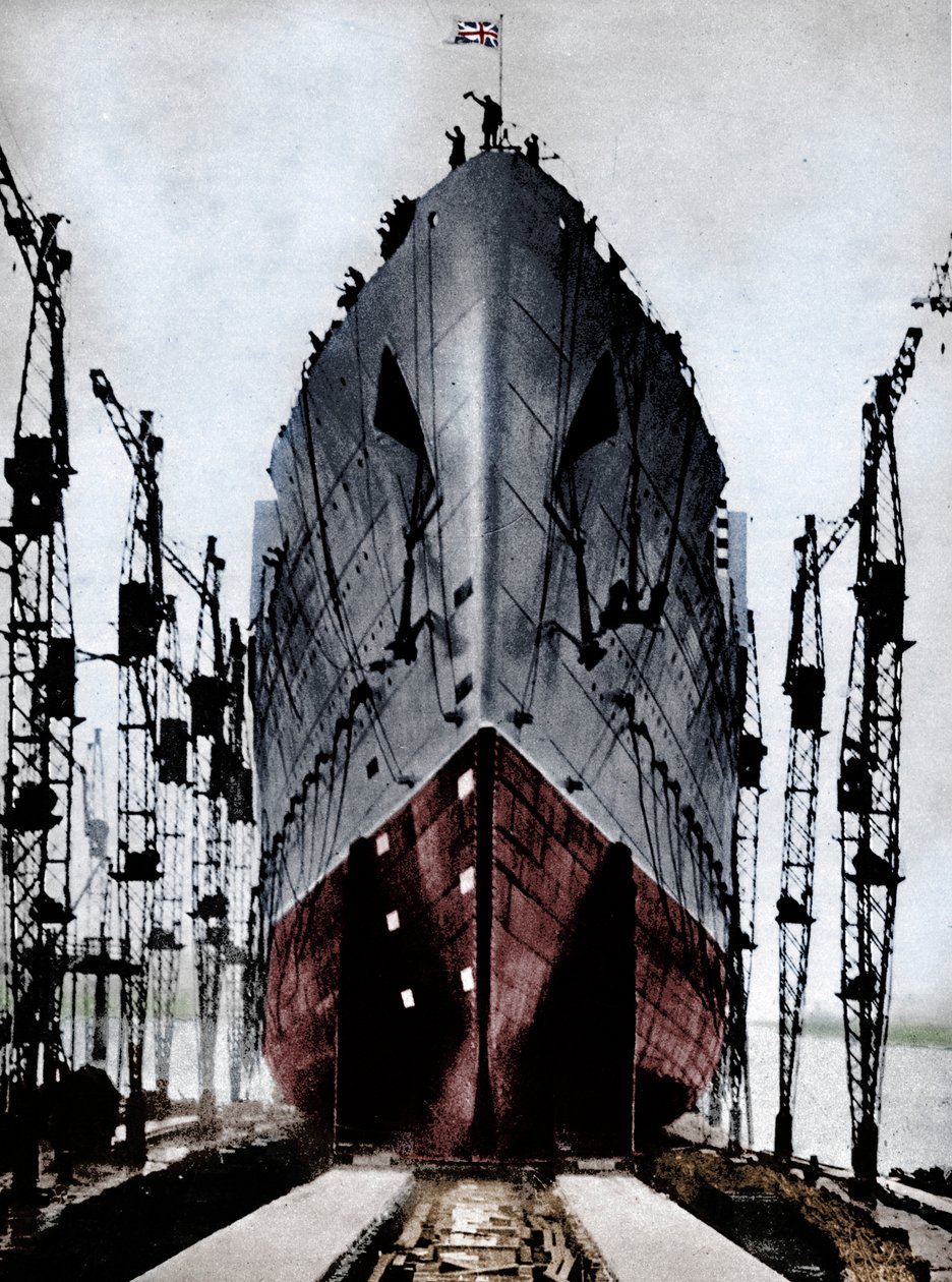 Lançamento do transatlântico Cunard `Queen Mary`, 1934 1935. de Unbekannt