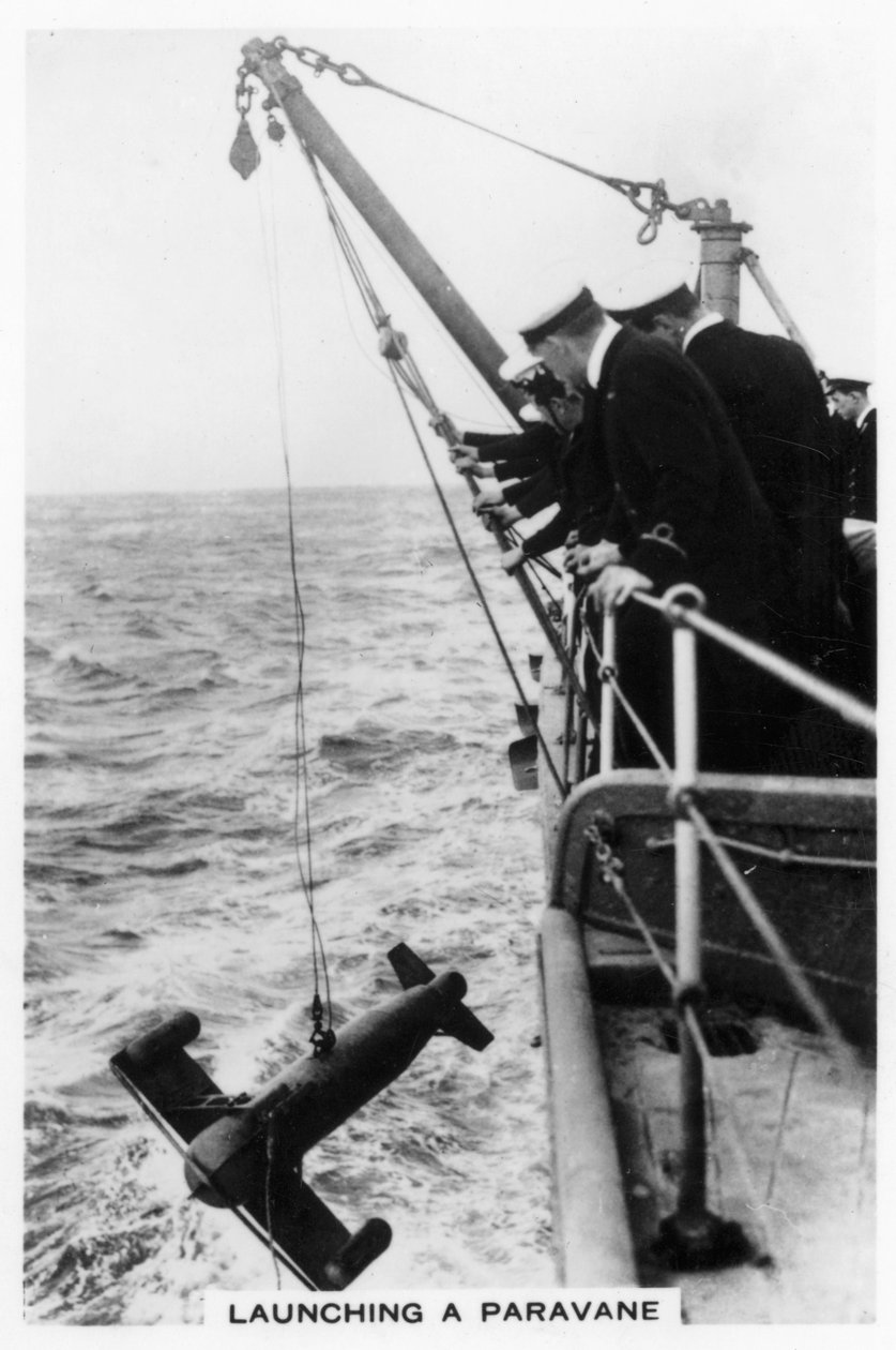 Lançamento de paravane do navio de guerra HMS Rodney, 1937 de Unbekannt